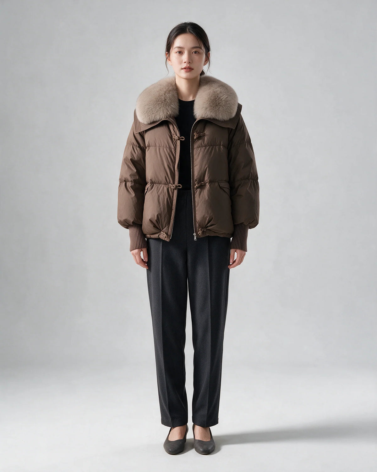 Coco Belle Brown Fur Puffer Jacket
