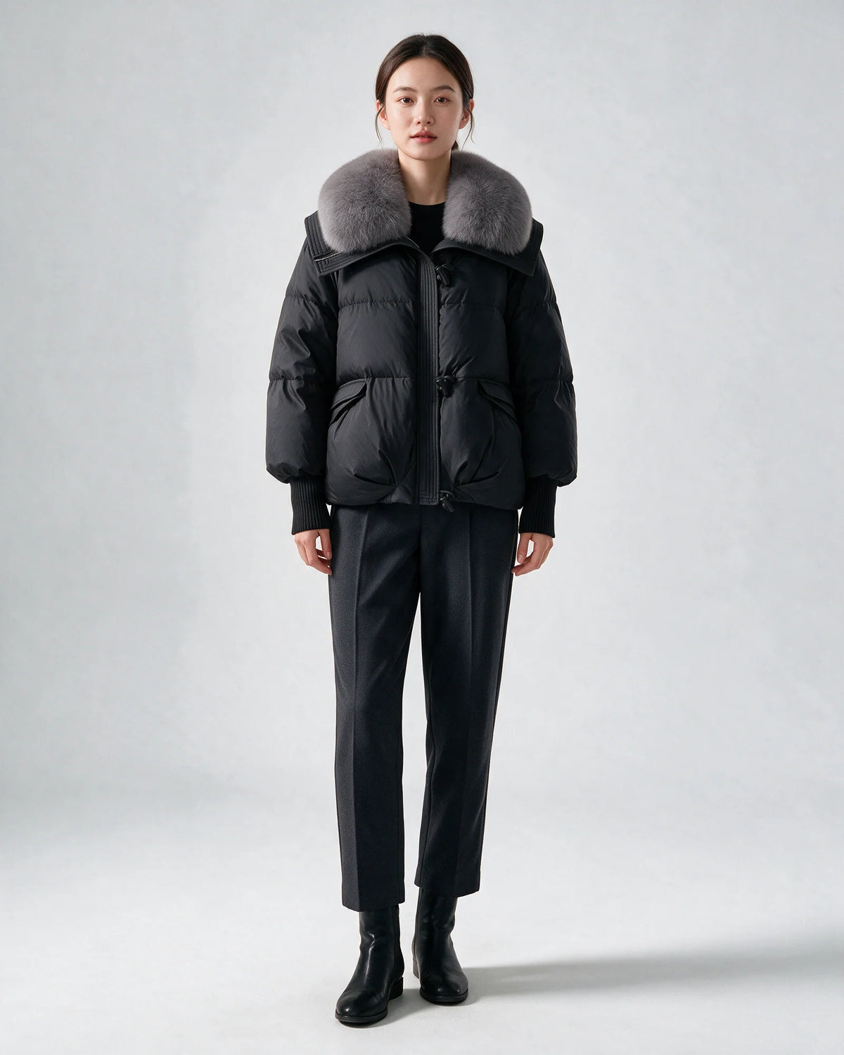 Coco Belle Black Fur Puffer Jacket