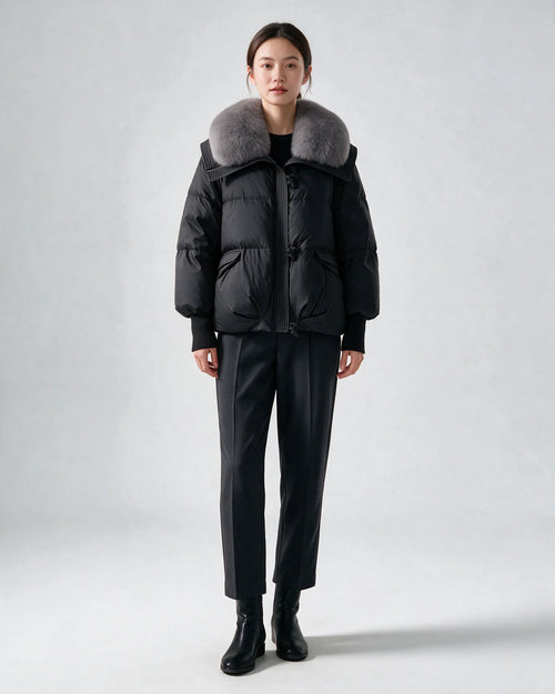 Coco Belle Black Fur Puffer Jacket