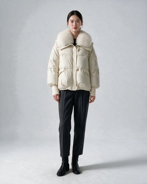 Coco Belle Cream Fur Puffer Jacket