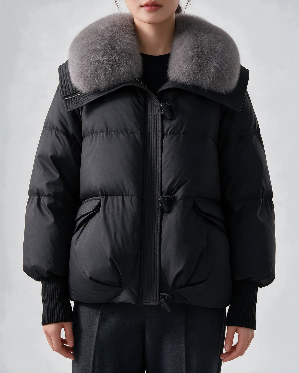 Coco Belle Black Fur Puffer Jacket