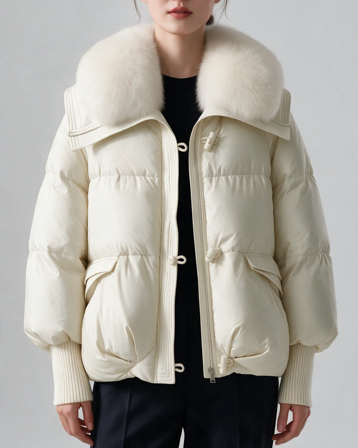 Coco Belle Cream Fur Puffer Jacket